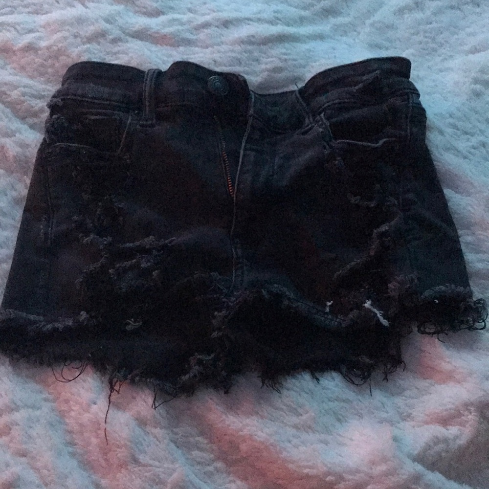 American eagle black booty shorts